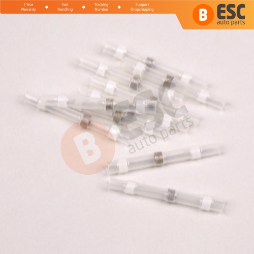 10 Pieces Heat Shrinkable Crimp Solder Sleeves Butt Connectors for 01 05 mm² Cable Transparent White Lenght24 mm