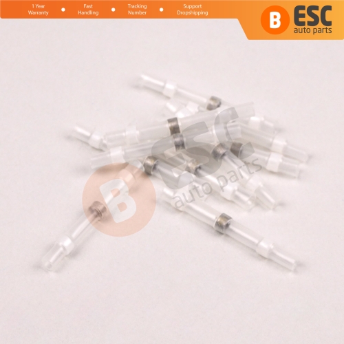 10 Pieces Heat Shrinkable Crimp Solder Sleeves Butt Connectors for 01 05 mm² Cable Transparent White Lenght24 mm