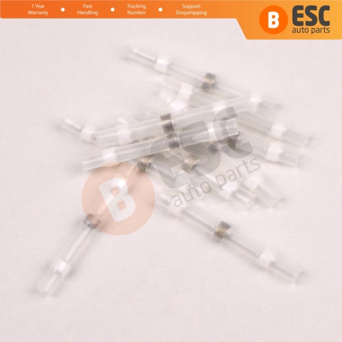 10 Pieces Heat Shrinkable Crimp Solder Sleeves Butt Connectors for 01 05 mm² Cable Transparent White Lenght24 mm