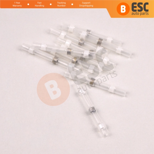 10 Pieces Heat Shrinkable Crimp Solder Sleeves Butt Connectors for 01 05 mm² Cable Transparent White Lenght24 mm