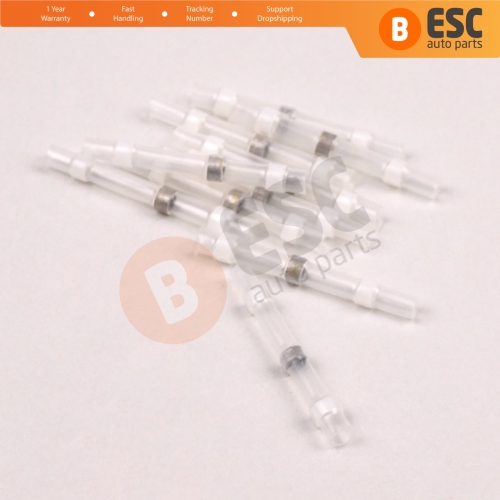 10 Pieces Heat Shrinkable Crimp Solder Sleeves Butt Connectors for 01 05 mm² Cable Transparent White Lenght24 mm