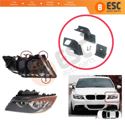 Headlight Holder Mount Repair Bracket Tab Set Left Side for BMW 3 Series E90 E91 E92 E93 63116942725