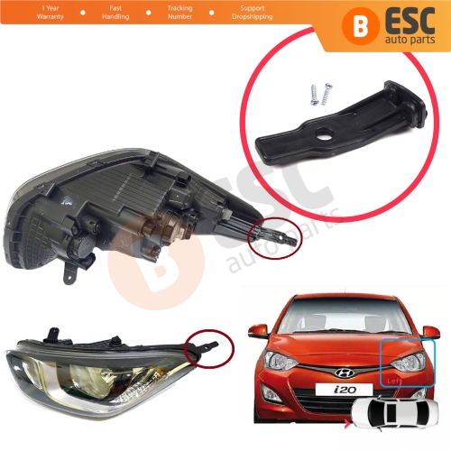 Headlight Holder Mount Repair Bracket Tab Set Left Side for Hyundai I20 MK1 PB Facelift 2012-2015 921011J570