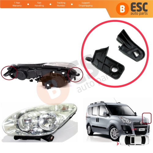 Headlight Holder Mount Repair Bracket Tab Set Left Side for Fiat Doblo MK2 263 2010-2014 Pre-Facelift 51810672