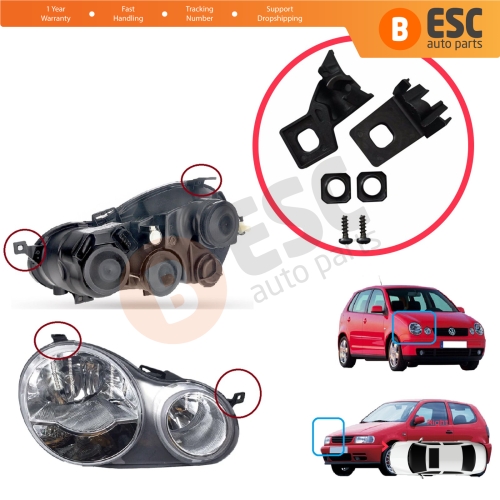 Headlight Holder Mount Repair Bracket Tab Set Right Side for VW Polo MK3 MK4 6N 9N 1994-2008 6Q0998226