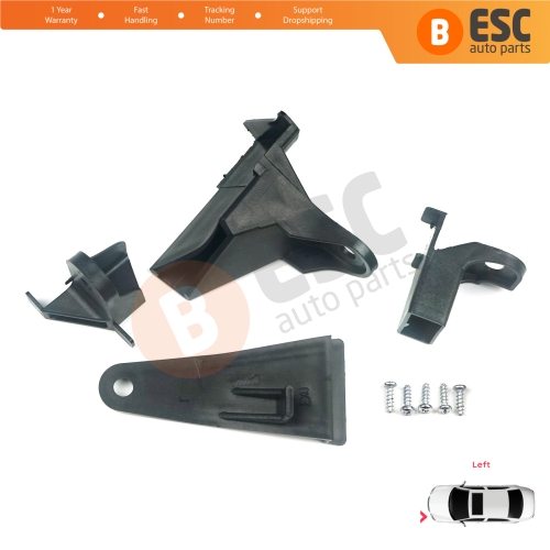 Headlight Holder Mount Repair Bracket Tab Set Left Side for Renault Symbol MK3 2013-2017 Pre-Facelift 260607796R