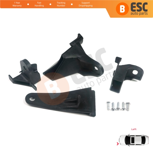 Headlight Holder Mount Repair Bracket Tab Set Left Side for Renault Symbol MK3 2013-2017 Pre-Facelift 260607796R