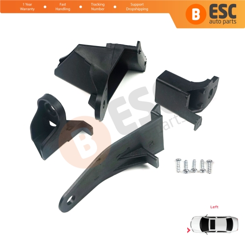 Headlight Holder Mount Repair Bracket Tab Set Left Side for Renault Symbol MK3 2013-2017 Pre-Facelift 260607796R