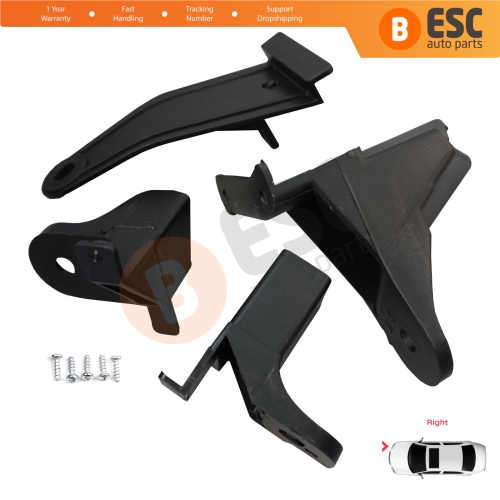 Headlight Holder Mount Repair Bracket Tab Set Right Side for Renault Symbol MK3 2013-2017 Pre-Facelift 260106223R