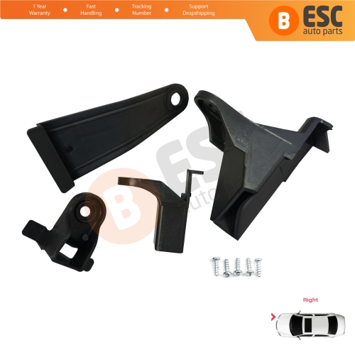 Headlight Holder Mount Repair Bracket Tab Set Right Side for Renault Symbol MK3 2013-2017 Pre-Facelift 260106223R