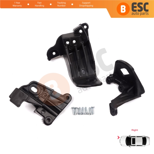 Headlight Holder Mount Repair Bracket Tab Set Right Side for Fiat Tipo 356 Egea 2015-On 50927929 