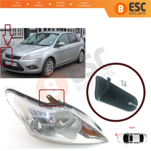 Headlight Holder Mount Repair Bracket Tab Set Right Side for Ford Focus DA MK2 2.5 2008-2011 Facelift 8M5113100CD