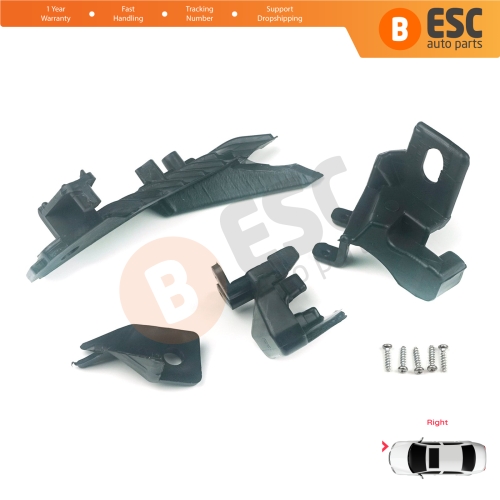 Headlight Holder Mount Repair Bracket Tab Set Right Side for Renault Megane BFB K9A B9A MK4 2016-On 260100506R