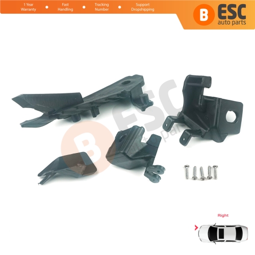 Headlight Holder Mount Repair Bracket Tab Set Right Side for Renault Megane BFB K9A B9A MK4 2016-On 260100506R