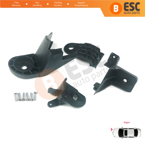 Headlight Holder Mount Repair Bracket Tab Set Right Side for Renault Symbol MK3 Facelift 2017-On 260102037R