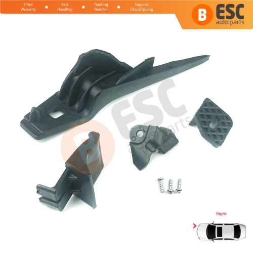 Headlight Holder Mount Repair Bracket Tab Set Right Side for Ford Fiesta B299 B409 B479 2013-2019 D2BZ13008L