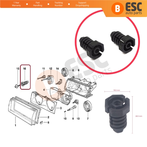 2 Pieces Headlight Mount Adjusting Adjuster Clips Screw Bolt Fastener 63121387026 for BMW 3 E36 6 E63 E64 Z3