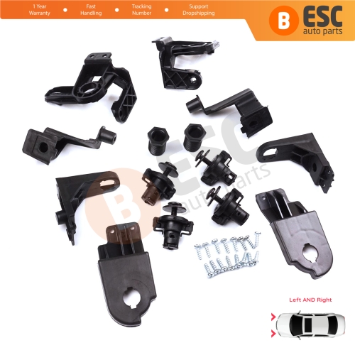 Headlight Holder Mount Repair Bracket Tab Set Right Left Side for VW T-Roc 2017-On 2/5-Door SUV 2GA998225 2GA998226