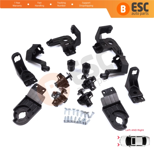 Headlight Holder Mount Repair Bracket Tab Set Right Left Side for VW T-Roc 2017-On 2/5-Door SUV 2GA998225 2GA998226