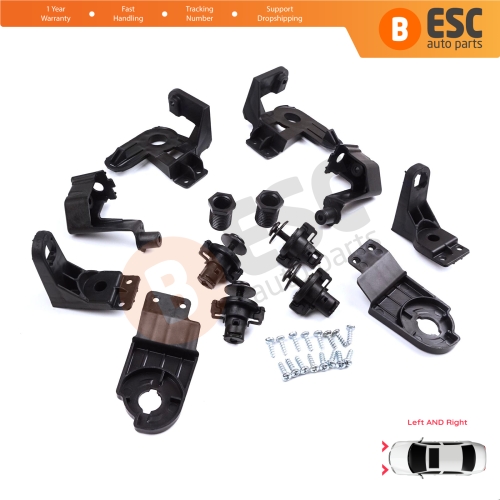 Headlight Holder Mount Repair Bracket Tab Set Right Left Side for VW T-Roc 2017-On 2/5-Door SUV 2GA998225 2GA998226