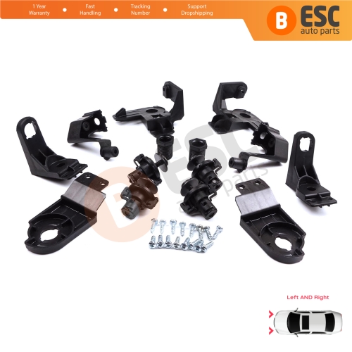 Headlight Holder Mount Repair Bracket Tab Set Right Left Side for VW T-Roc 2017-On 2/5-Door SUV 2GA998225 2GA998226