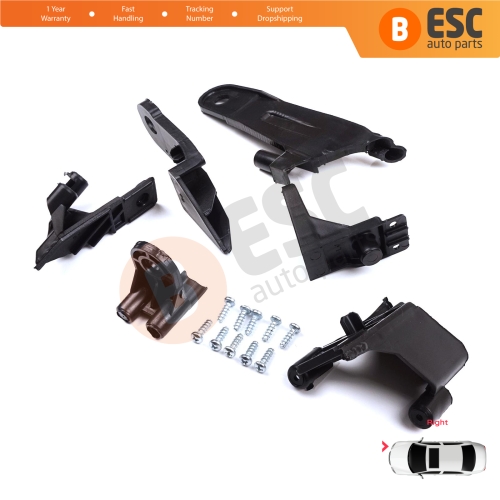 Headlight Holder Mount Repair Bracket Tab Set Right Side for Dacia Renault Duster MK2 HM 2017-2024 260101133R