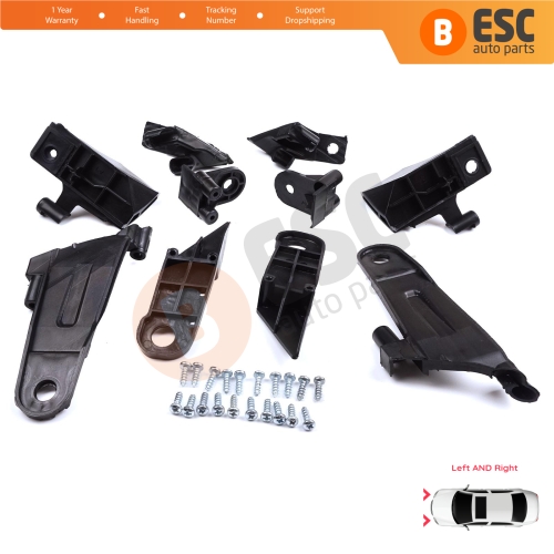 Headlight Holder Mount Repair Bracket Tab Set Left Right Side for Dacia Renault Duster MK2 HM 2017-2024 260609367R 260101133R