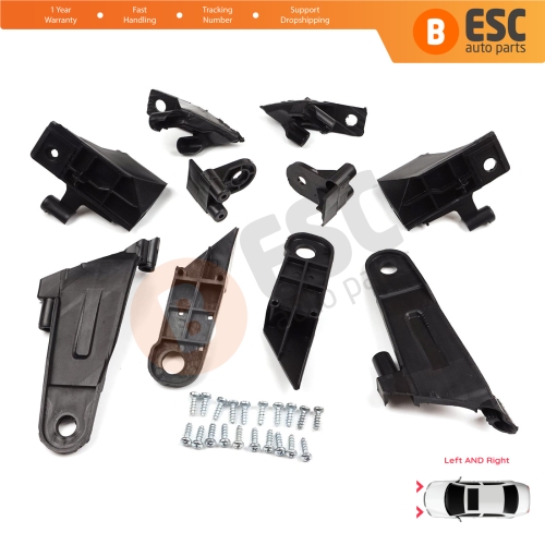 Headlight Holder Mount Repair Bracket Tab Set Left Right Side for Dacia Renault Duster MK2 HM 2017-2024 260609367R 260101133R