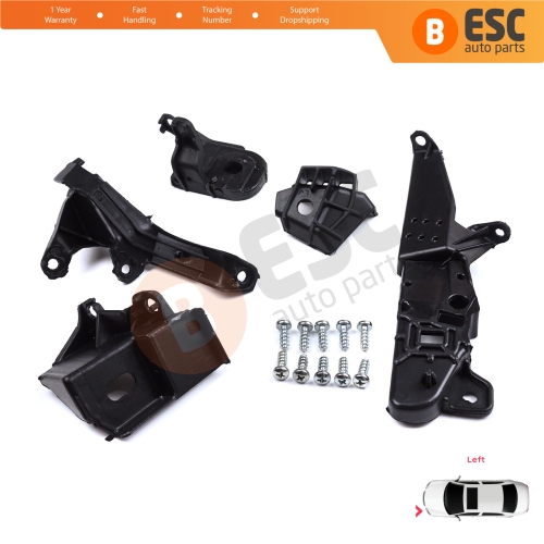 Headlight Holder Mount Repair Bracket Tab Set Left Side for Renault Clio MK5 B7 BF 2019-On 260E70544R