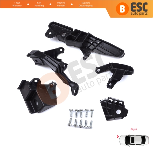 Headlight Holder Mount Repair Bracket Tab Set Right Side for Renault Clio MK5 B7 BF 2019-On 260E69870R