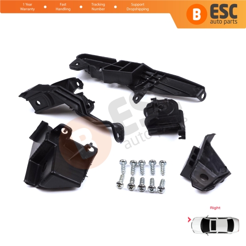 Headlight Holder Mount Repair Bracket Tab Set Right Side for Renault Clio MK5 B7 BF 2019-On 260E69870R