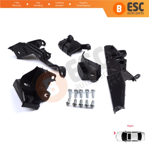 Headlight Holder Mount Repair Bracket Tab Set Right Side for Renault Clio MK5 B7 BF 2019-On 260E69870R