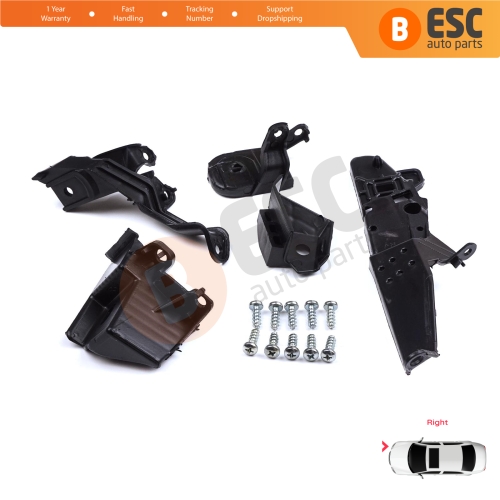 Headlight Holder Mount Repair Bracket Tab Set Right Side for Renault Clio MK5 B7 BF 2019-On 260E69870R