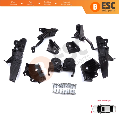 Headlight Holder Mount Repair Bracket Tab Set Left Right Side for Renault Clio MK5 B7 BF 2019-On 260E70544R 260E69870R