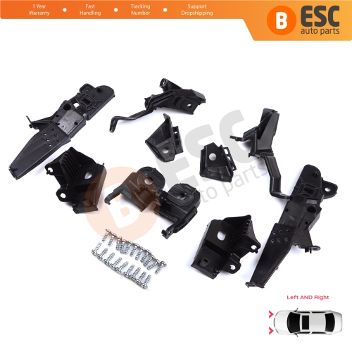 Headlight Holder Mount Repair Bracket Tab Set Left Right Side for Renault Clio MK5 B7 BF 2019-On 260E70544R 260E69870R