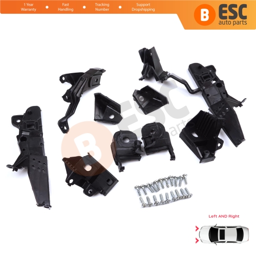 Headlight Holder Mount Repair Bracket Tab Set Left Right Side for Renault Clio MK5 B7 BF 2019-On 260E70544R 260E69870R