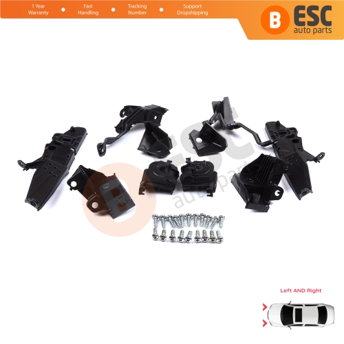 Headlight Holder Mount Repair Bracket Tab Set Left Right Side for Renault Clio MK5 B7 BF 2019-On 260E70544R 260E69870R