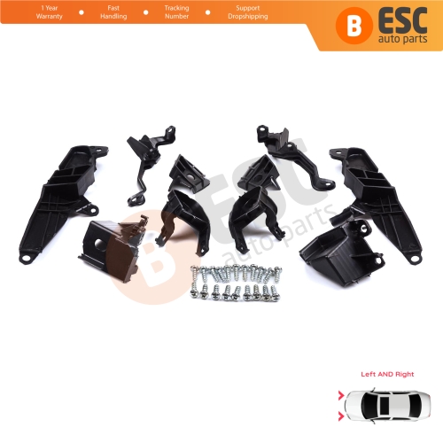 Headlight Holder Mount Repair Bracket Tab Set Left Right Side for Renault Clio MK5 B7 BF 2019-On 260E70544R 260E69870R