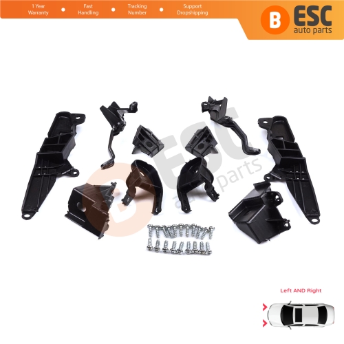 Headlight Holder Mount Repair Bracket Tab Set Left Right Side for Renault Clio MK5 B7 BF 2019-On 260E70544R 260E69870R