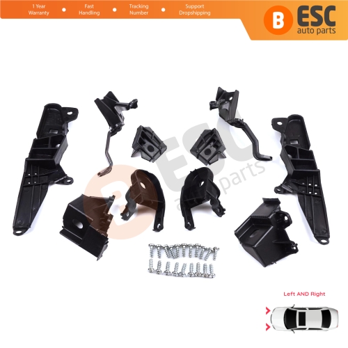 Headlight Holder Mount Repair Bracket Tab Set Left Right Side for Renault Clio MK5 B7 BF 2019-On 260E70544R 260E69870R