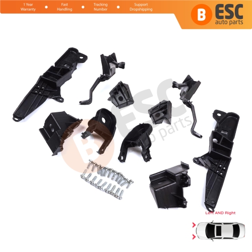 Headlight Holder Mount Repair Bracket Tab Set Left Right Side for Renault Clio MK5 B7 BF 2019-On 260E70544R 260E69870R