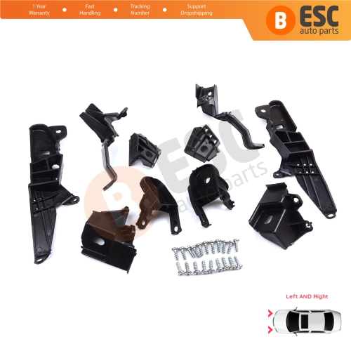 Headlight Holder Mount Repair Bracket Tab Set Left Right Side for Renault Clio MK5 B7 BF 2019-On 260E70544R 260E69870R