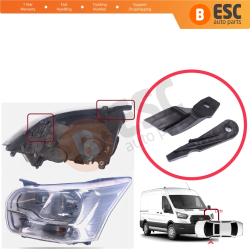 Headlight Holder Mount Repair Bracket Tab Set Left Side for Ford Transit MK8 V363 2013-2024 BK31-13W030-BG