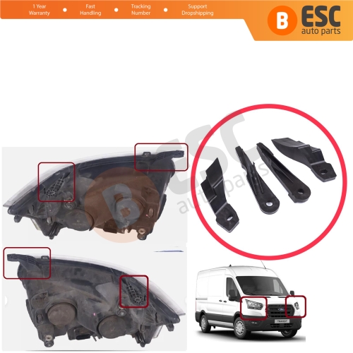 Headlight Holder Mount Repair Bracket Tab Set Left Right Side for Ford Transit MK8 V363 2013-2024 BK31-13W030-BG BK31-13W029-BG