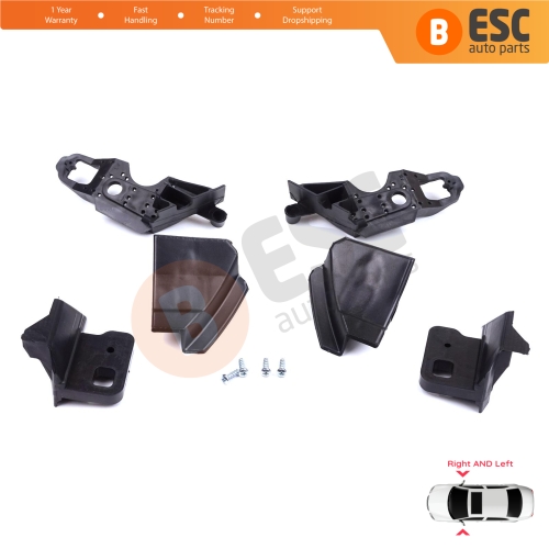 Headlight Holder Mount Repair Bracket Tab Set Left Right Side for Peugeot 301 2017-2024 Facelift 9817298380 9817296980