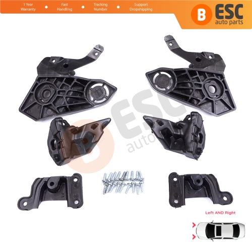 Headlight Holder Mount Repair Bracket Tab Set Left Right Side for Peugeot 208 e-208 MK2 P21 2008 e-2008 MK2 P24 2019-On 1656169580 1656169480