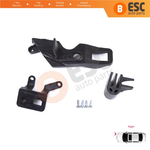 Headlight Holder Mount Repair Bracket Tab Set Right Side for Citroen C Elysee DD 2017-2024﻿ Facelift 9817297880