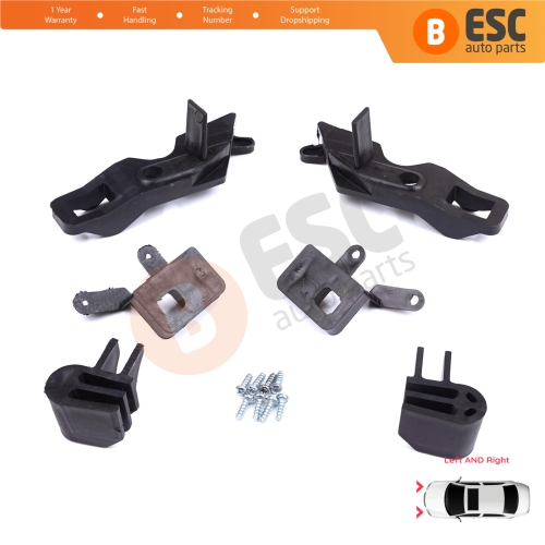 Headlight Holder Mount Repair Bracket Tab Set Left Right Side for Citroen C Elysee DD 2017-2024﻿ Facelift 9817298480 9817297880