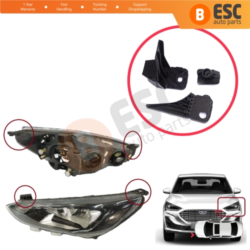 Headlight Holder Mount Repair Bracket Tab Set Left Side for Ford Focus MK4 C519 HN HM HP 2018-On JX7B13W030CE