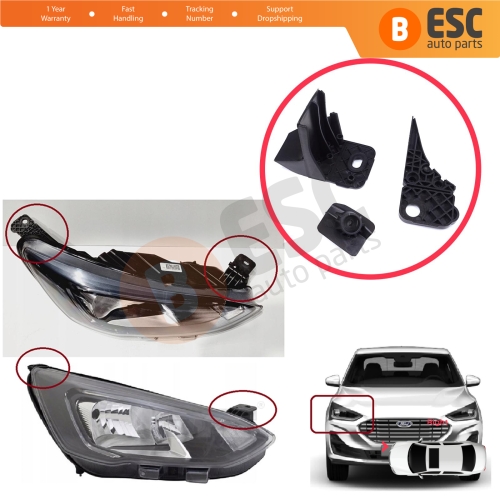 Headlight Holder Mount Repair Bracket Tab Set Right Side for Ford Focus MK4 C519 HN HM HP 2018-On JX7B13W029CE